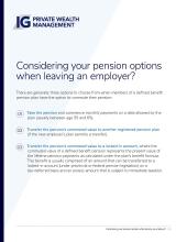 Considering your pension optionswhen leaving an employer?